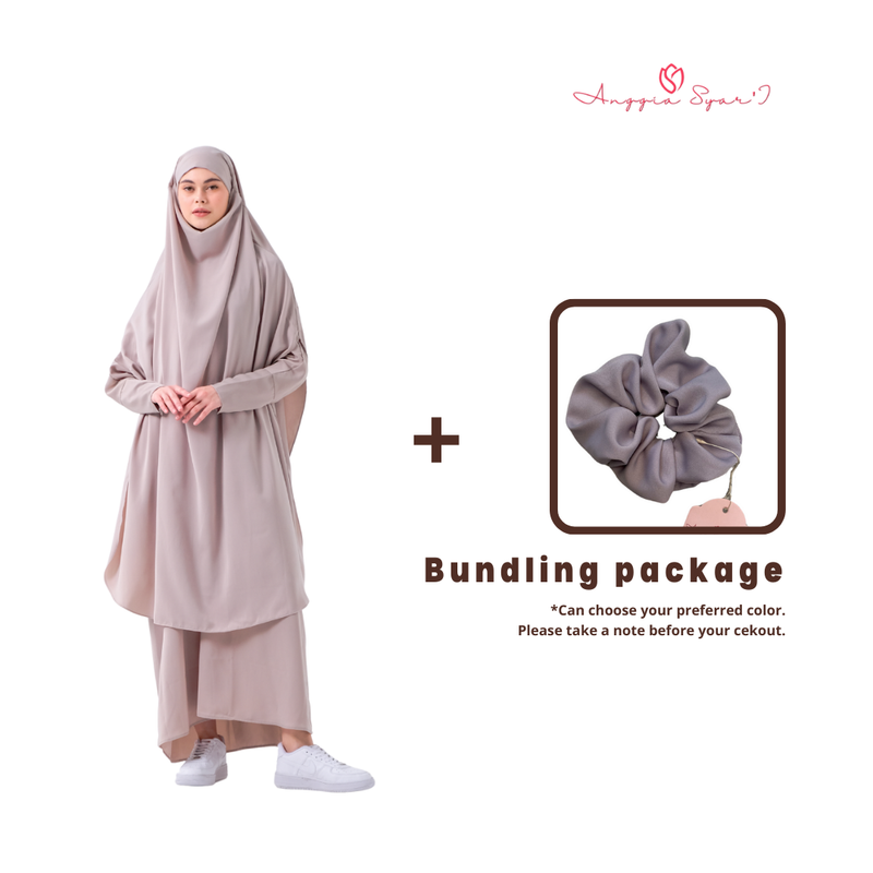 Apsara Abaya Set Ash Grey