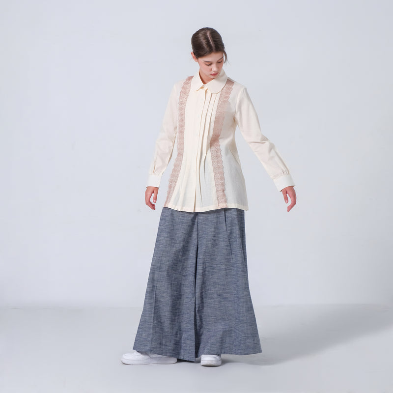 Rhea Blouse Cream - Renda