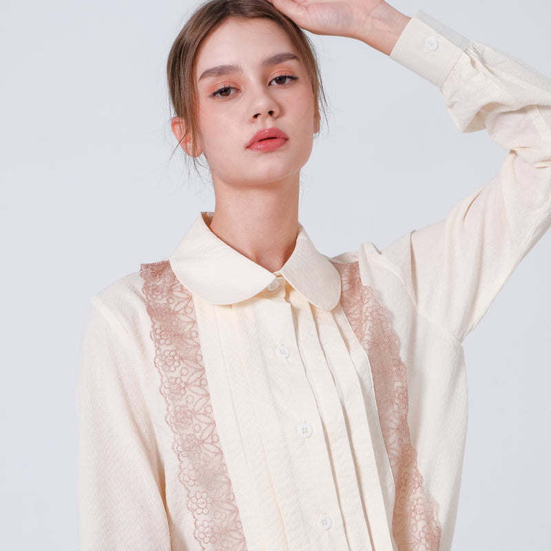 Rhea Blouse Cream - Renda