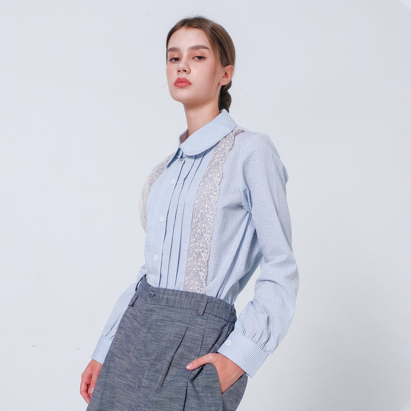 Rhea Blouse Grey - Renda