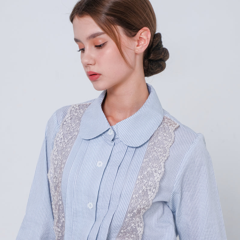 Rhea Blouse Grey - Renda