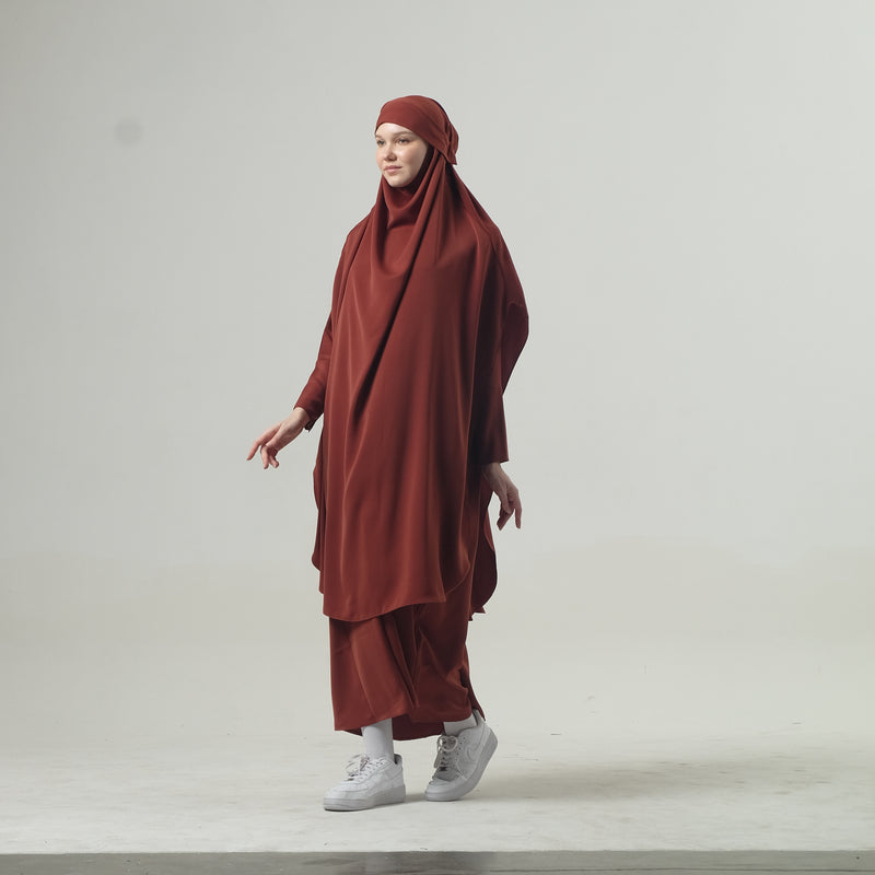 Apsara Abaya Set - Teracota