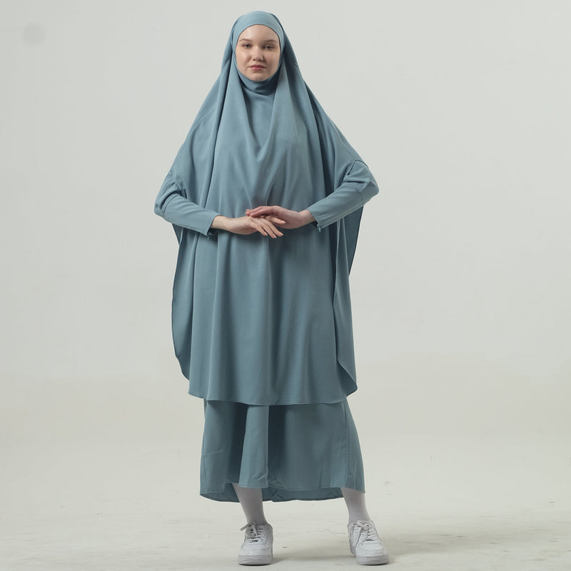 Athira Abaya Set - Soft Blue