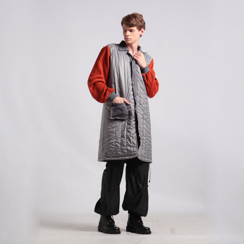 Padded Jacket Grey Combi - Hoodie