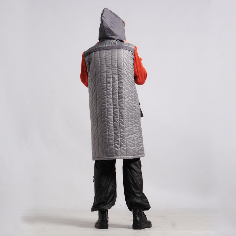 Padded Jacket Grey Combi - Hoodie